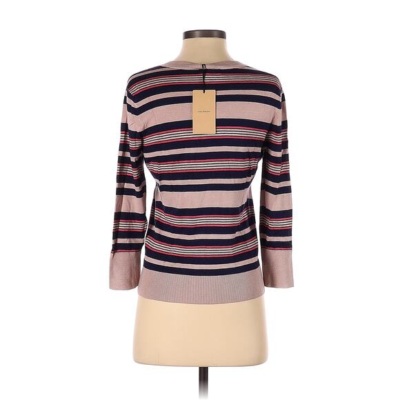 Halogen Cardigan Size X-Small Women Pink Brown Striped Button Down Red Black XS - Picture 2 of 2